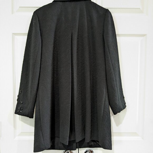 Chico's Women's Beaded Coat Black Size 1 (Small), Textured Pattern, Pleated Back - Picture 8 of 15